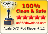 Acala DVD iPod Ripper 4.1.2 Clean & Safe award